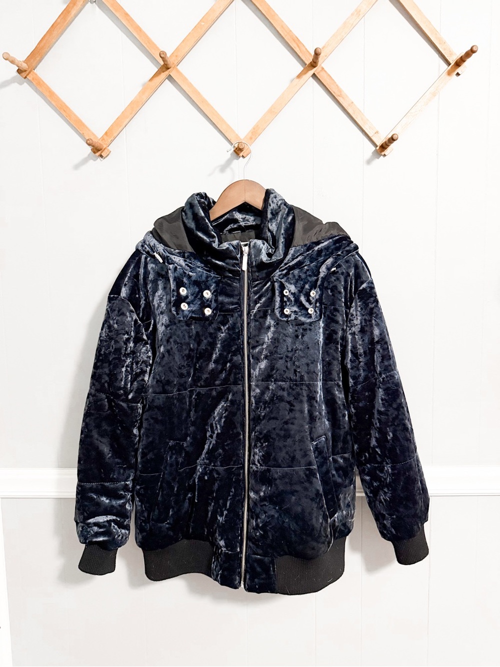 Abound Crushed Velvet Winter Puffer Coat